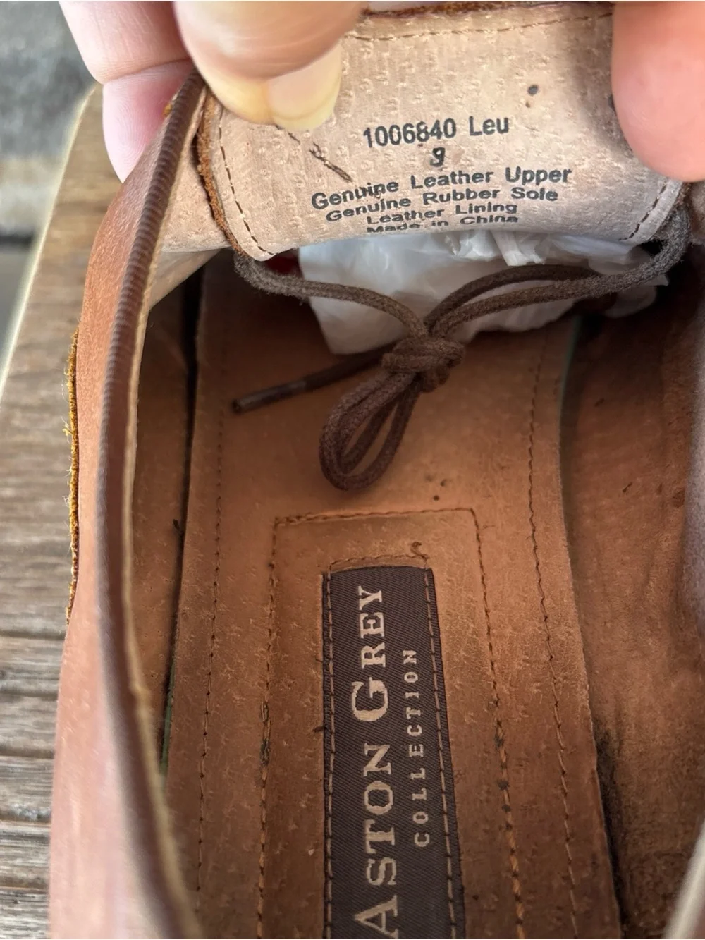 Austin Grey Men's 9 Lace-Up Leather Derby Shoes in Cognac Brown